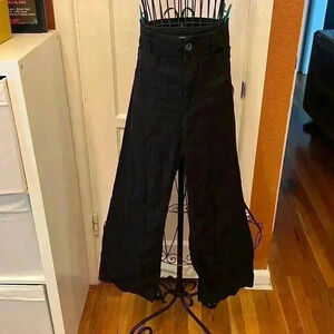 Anthropologie Maeve The Colette Cropped Wide-Leg Linen Pants-Sz 2